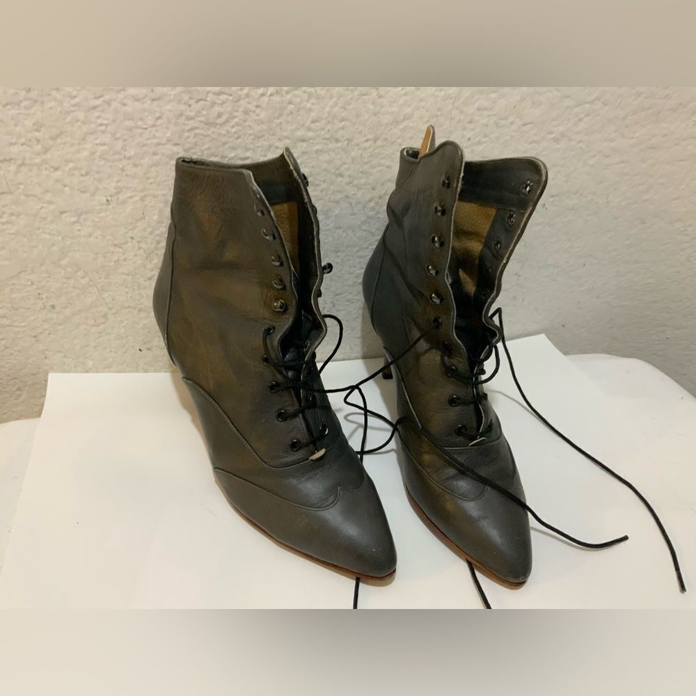 Santa Barbara  Made in mexico Lace-Up Heels Shoes Bootie Women's sz 8